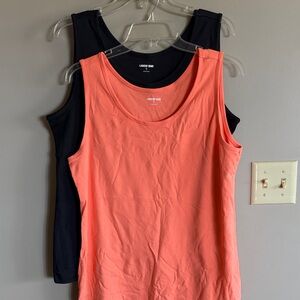 Lands' End Women’s Coral and Black Tank Top Set